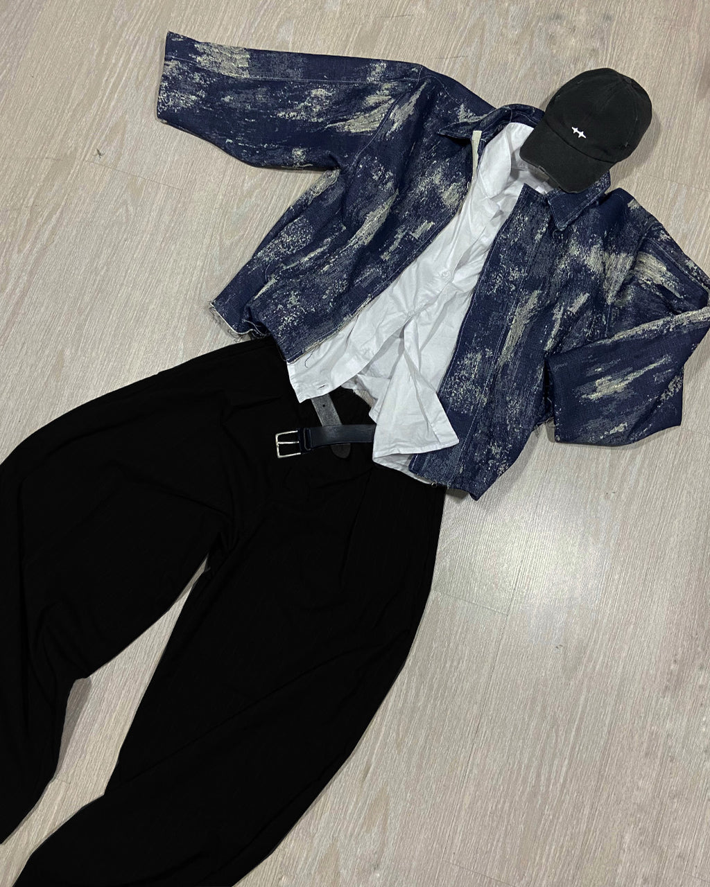 HIKARI TAILORED BAGGY BLACK PANTS