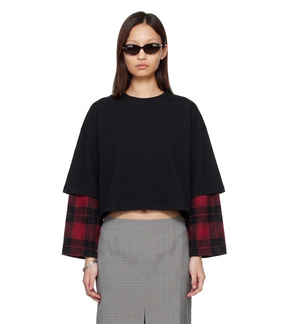 HIKARI RED-BLACK T SHIRT