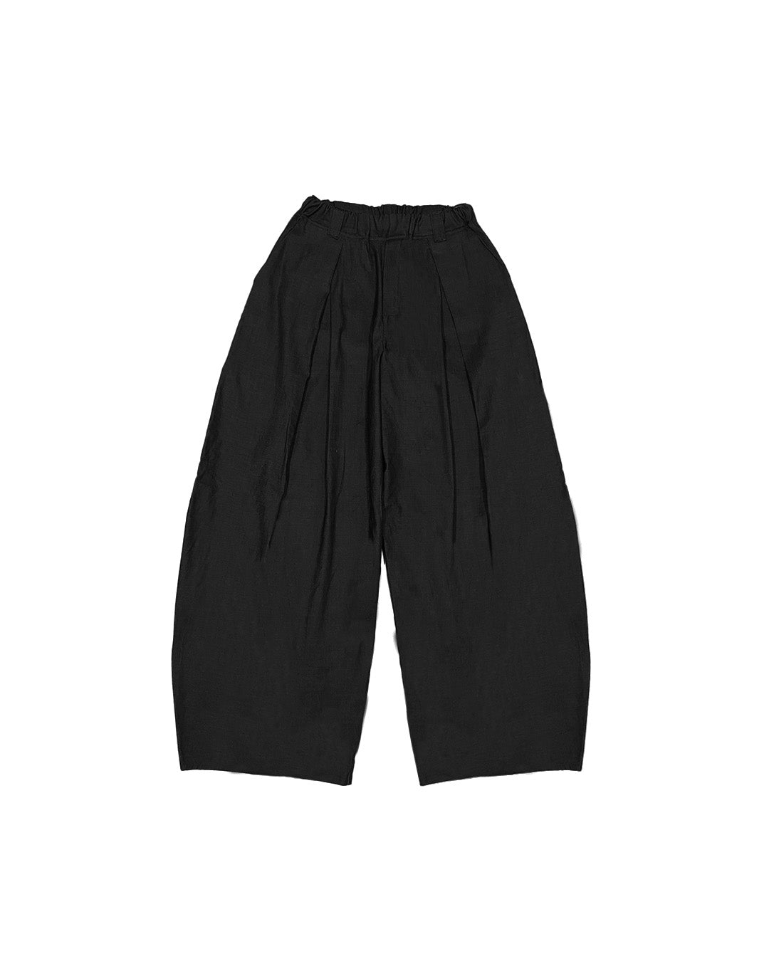 HIKARI CHAMBRAY PLEATS PANTS (BLACK)