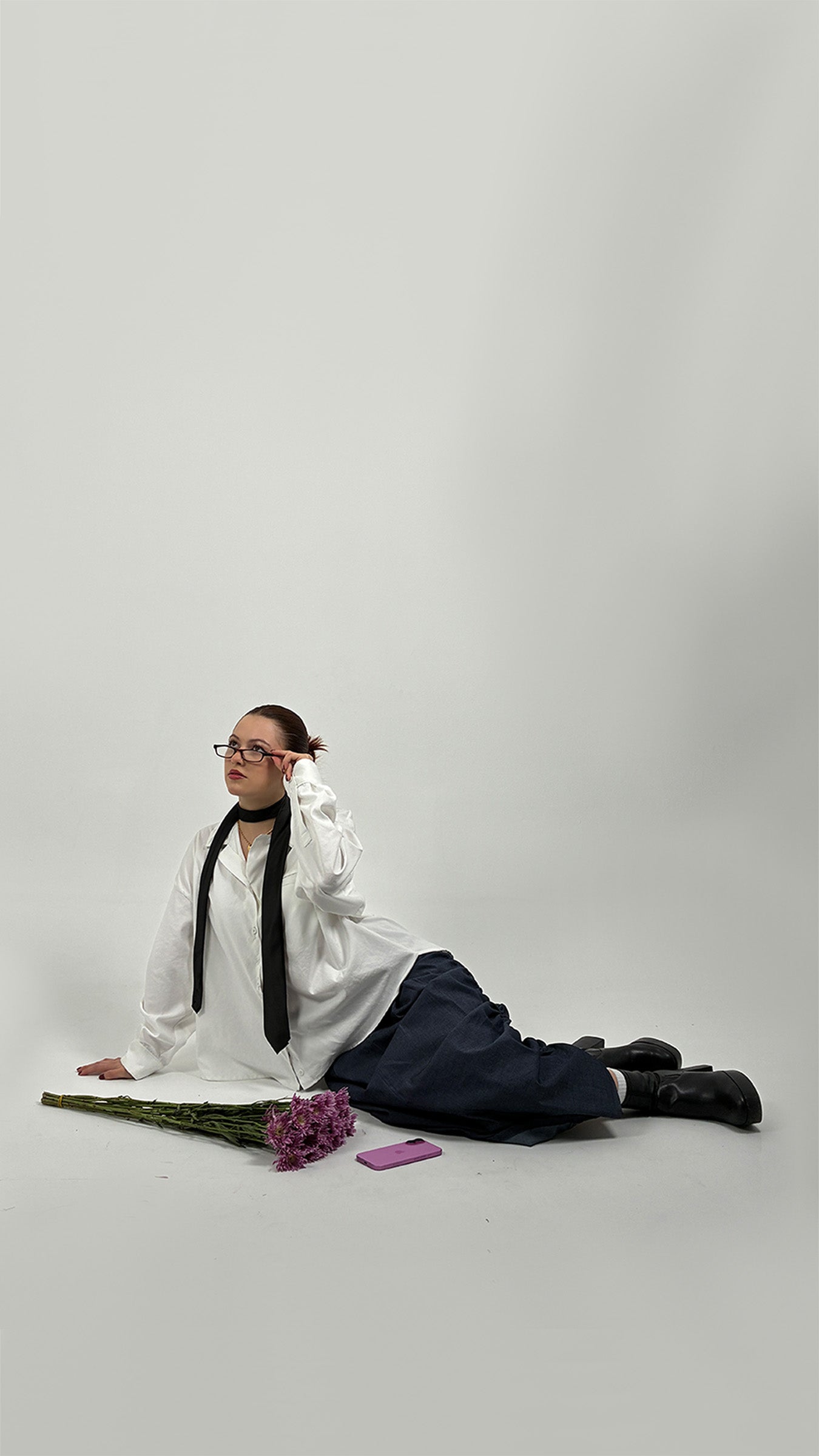 HIKARI CHAMBRAY PLEATS SKIRT